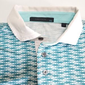 Greyson Womens 2XL Golf Short Sleeve Polo Shirt Performance Gator All Over Print